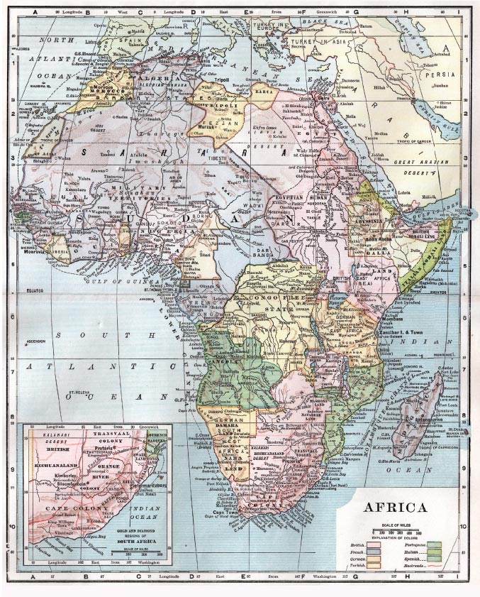 Map of the African continent published in 1904